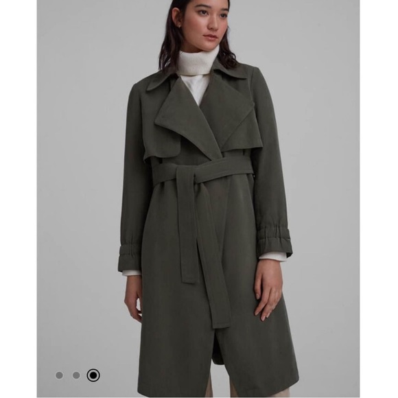 BNWT CLUB MONACO Élima Trench coat in olive! Size XS - Picture 1 of 9